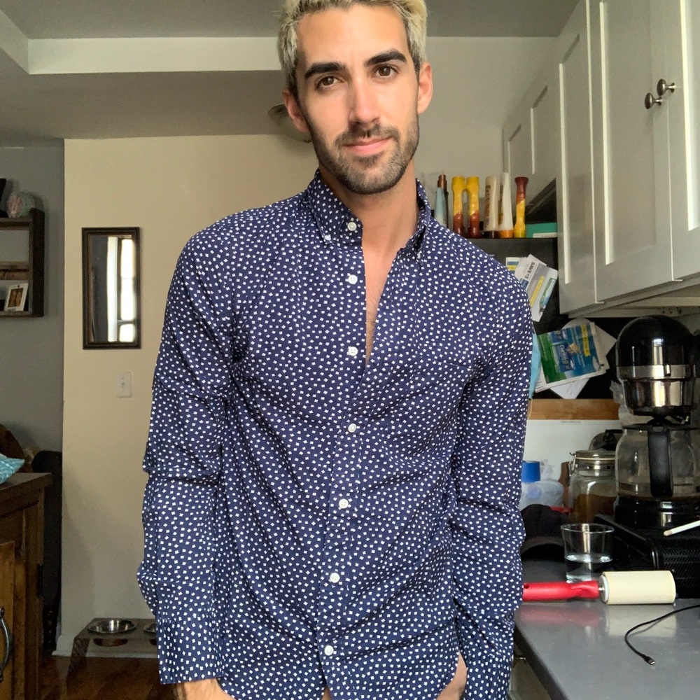 Tiny Floral Print Button Down